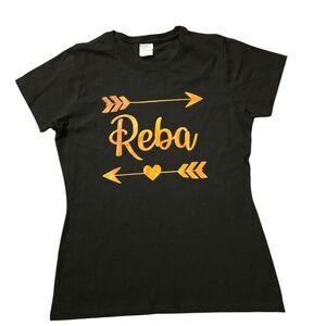 Reba McIntire Vintage 90's Medium Black T Shirt Port Company Valentines Heart